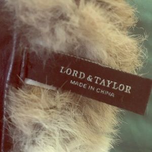 Lord & Taylor rabbit skin leather gloves